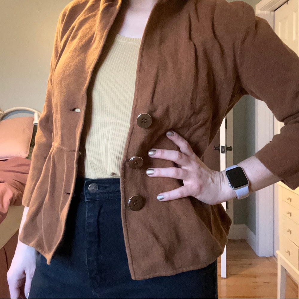 Comfy casual brown blazer/sweater